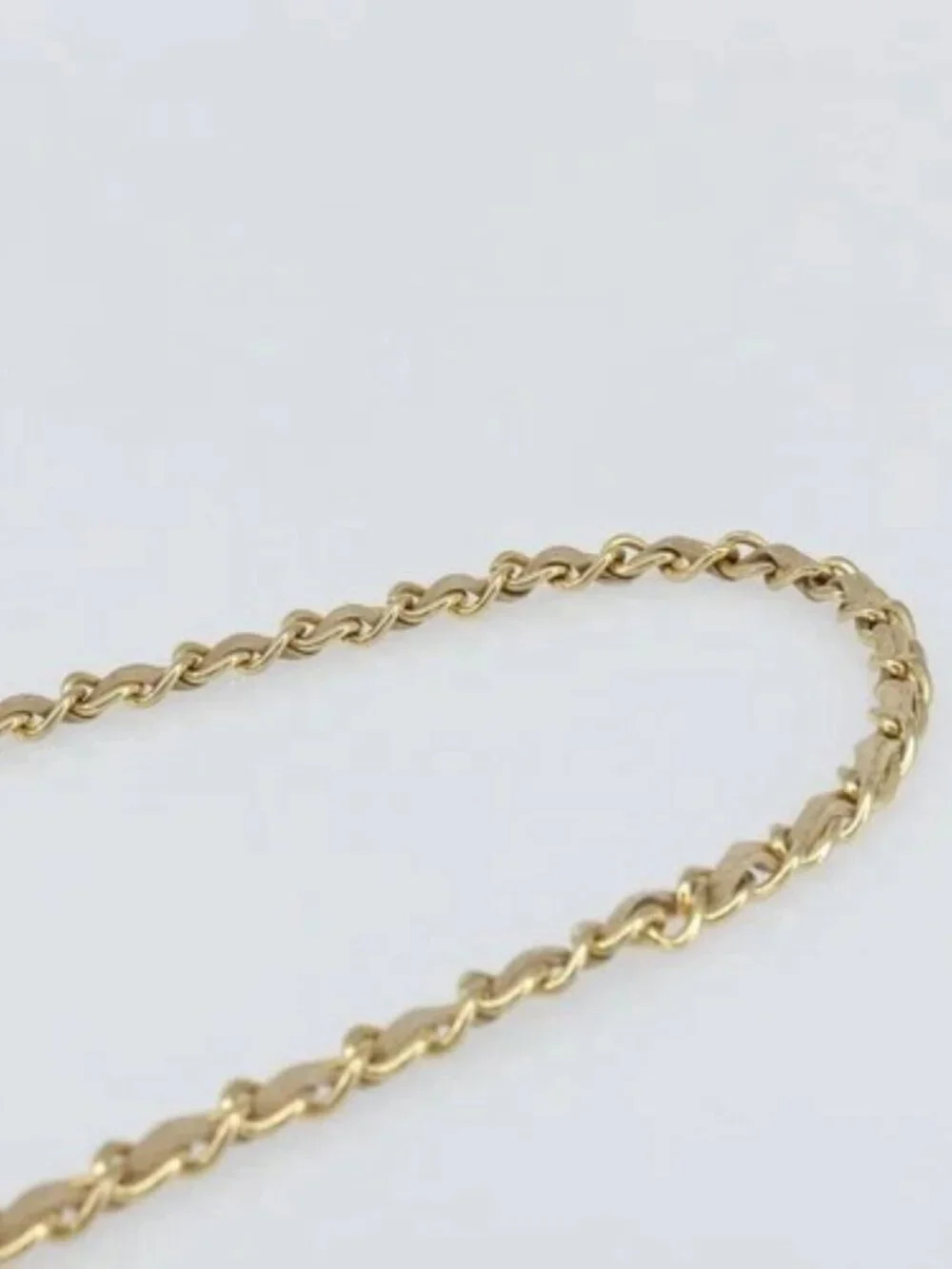 CHANEL Chain Shoulder Bag Lamb Skin Beige Gold CC Auth bs32361